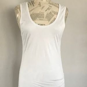 A.L.C. White Ruched Side Sleeveless Maxi Dress L